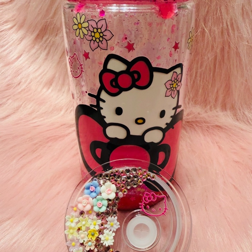 Hello Kitty Pink and Red Floral Tumbler